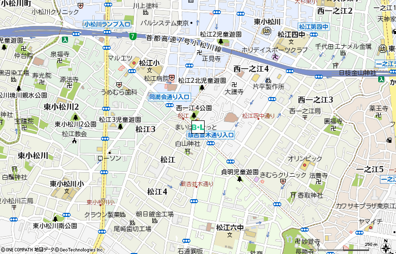 有）片山メガネ　松江店付近の地図